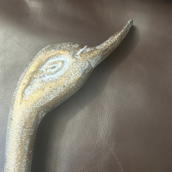 NWT Vintage Large Brassy Swan Planter Rustic Style Distressed Look Flower Pot - Picture 3 of 12